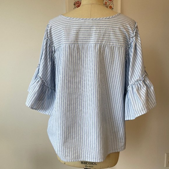 GAP Blue and White Striped Blouse - Picture 3 of 11